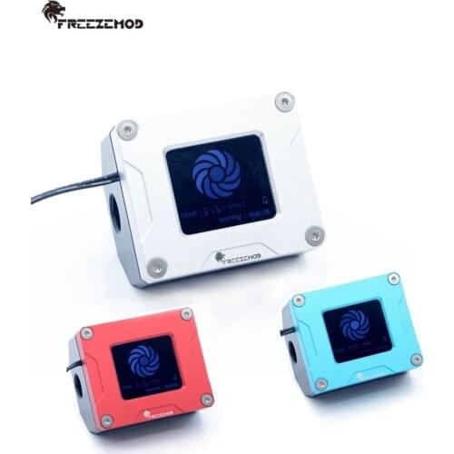 FREEZEMOD electronic flow meter impeller speed LCD Screen temperature display alarm For Water Cooling MOD