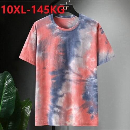 Summer large size men casual fashion cotton t-shirts short sleeve cartoon high street style tees 8XL 10XL 12XL big size tshirt