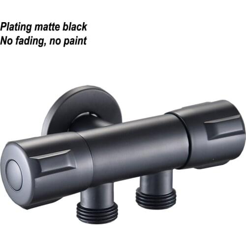 G1/2 Brass Black Multi-function Angle Valve Double Switch Dual Control Water Valve One Into Two Out Of The Diverter Valve Faucet