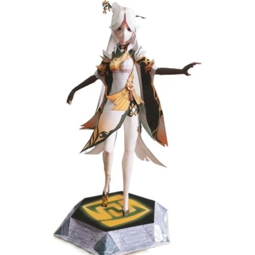 Genshin Impact DIY 3D Paper Model Anime Character Figure Stand Model Plate Desk Decor Barbara Cute Standing Sign Gifts