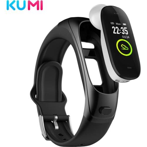 Global Version Smart Watch KUMI V08 Pro Earband Sport Heart Rate Wrist-based BT5.0 Earphone Bluetooth Call Smart Bracelet