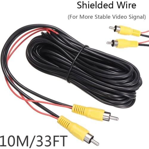 1pc 10M RCA Car Auto Reverse Rear View Parking Camera Video Extension Cable Cordwith Trigger Wire Accessories Parts