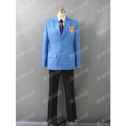 Ouran High School Host Club Cosplay Costume Haruhi Kyoya Hikaru Takashi School Uniform Coat Jacket Tie Pants Halloween Costume