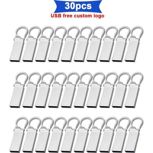 30pcs/lot Customize Flash Drive 64GB 32GB 16GB 8GB 4GB Metal USB 2.0 Pen Drive Pendrive Flash Stick Memoria Cle USB for Wedding