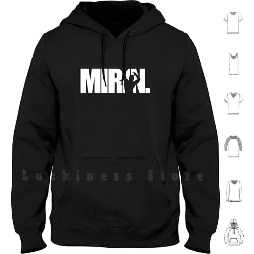 Mirin. ( Version 1 White ) Hoodie Long Sleeve Eat Train Love Sleep Weights Gym Bodybuilding Motivation Inspiration