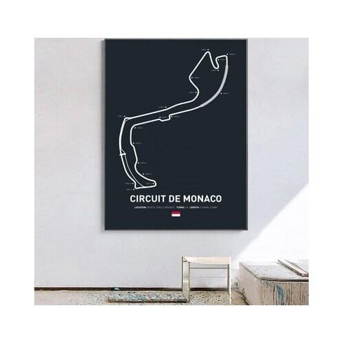MT2103 Formula 1 Race Poster Circuit de Monaco F1 Circuit Poster Painting Art Poster Print Canvas Home Decor Picture Wall Print
