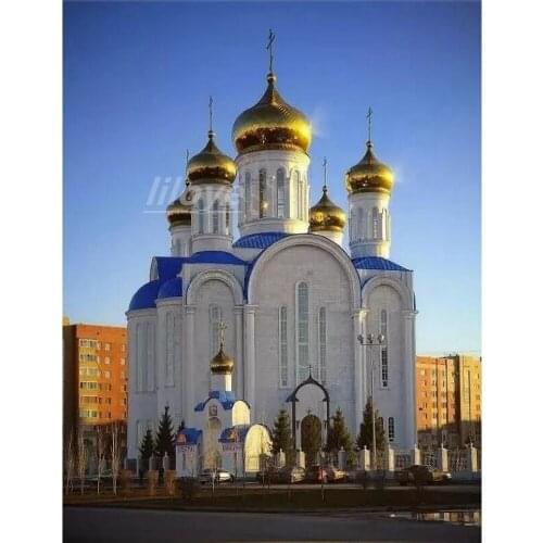 Assumption Cathedral 5D DIY Diamond Painting Full Square 3D Embroidery Pictures of Rhinestones Cross Stitch Kit Room Decor DF655