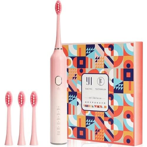 New Sonic Electric Toothbrush USB Rechargeable Toothbrush Washable Whitening Relax Teeth Brush 6-Speed With 3 Soft Brush Heads