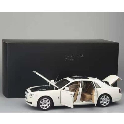 New KYOSHO 1/18 For Rolls Royce RR Ghost Diecast Model Car Gifts Collection Ornament Silver wheel beige/Black wheel red interior