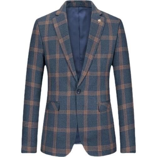 New Suit Jacket Mens Fashion Tops Slim Handsome Spring Autumn Male Suits Coat British Casual Mens White Blazer Jacket Solid 5XL