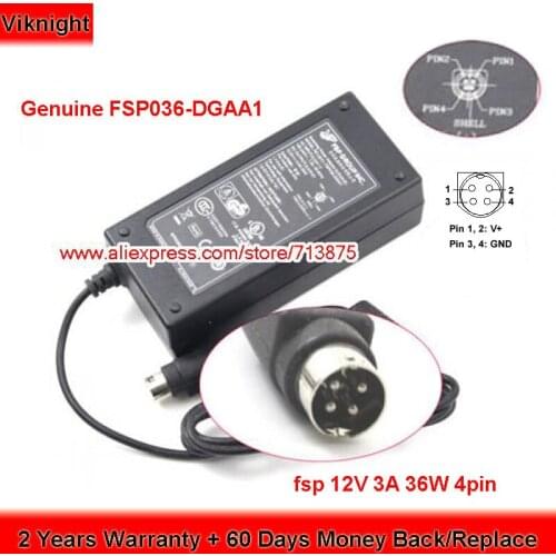 Genuine FSP036-DGAA1 12V 3A 36W Charger 4pin AC Adapter Power Supply
