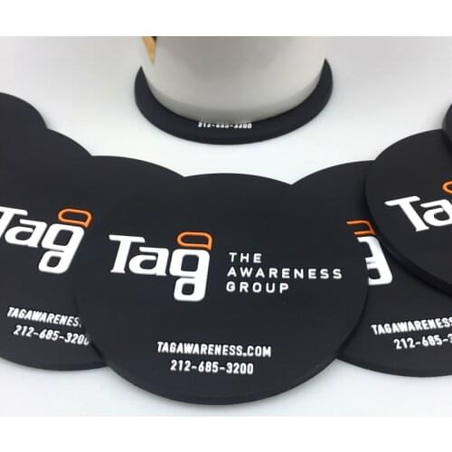 Custom Printed Logo Promotion Gifts Cup Holder Soft Rubber Coaster sets Tableware Waterproof and Heat Insulation