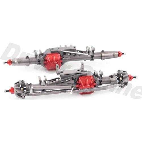Complete Anodized Aluminum Front and Rear Axle Set for 1/10 RC Rock Crawler Axial Wraith 90018 90045 RR10 90048 90053
