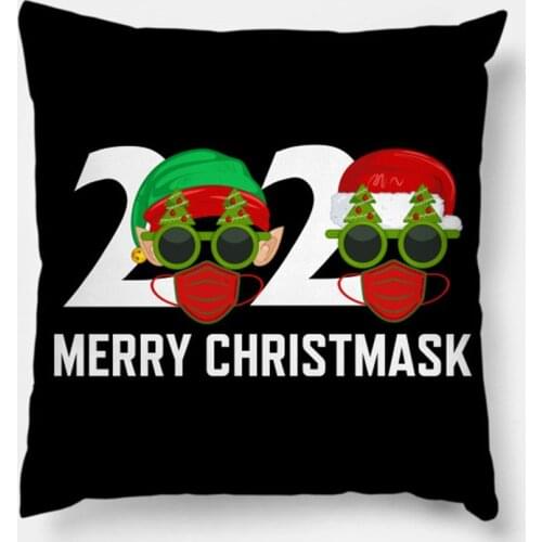 Luanqi Christmas Cushion Cover Cartoon Santa Claus Natal 2020 Noel Merry Christmas Decorations For Home Elk Case Cover Pillow