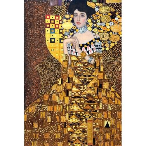 Hand painted Canvas art Gustav Klimt paintings Woman Portrait of Adele Bloch Bauer oil painting famous artwork for living room