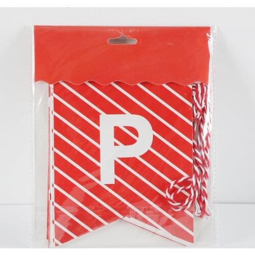 Happy Birthday Party Decorations for Home Red Stripe Banners Swallowtail Fish Tail Flag Accessories for First Birthday Boy Party