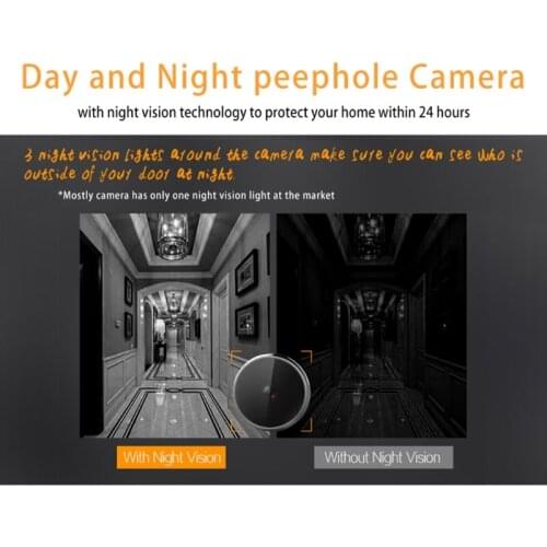 Smart Wireless Video Doorbell Security Camera with PIR Motion Detection Night Vision Two-Way Talk and Video Functions