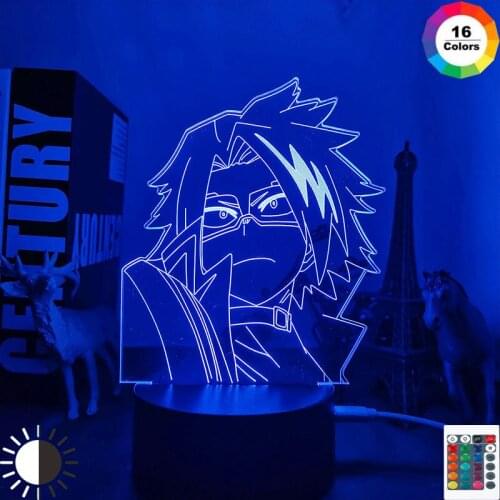 Anime Led Night Light Lamp My Hero Academia Denki Kaminari for Bedroom Decor Birthday Gift Manga My Hero Academia Denki 3d Light