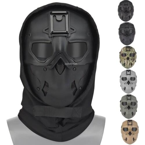 Tactical Face Mask with Headgear Breathable Outdoor Hunting Wargame CS Sports Mask Military Airsoft Protection Full Face Masks