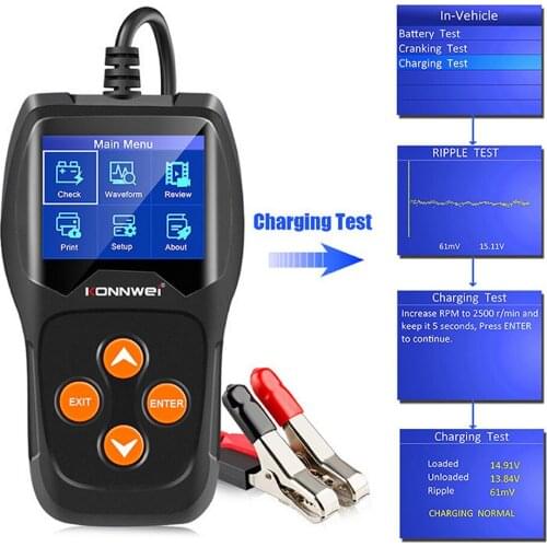 Automatic Smart Car Battery Tester 12V 100 To 2000CCA 12 Volts Battery Tools for The Car Quick Cranking Charging Diagnostic
