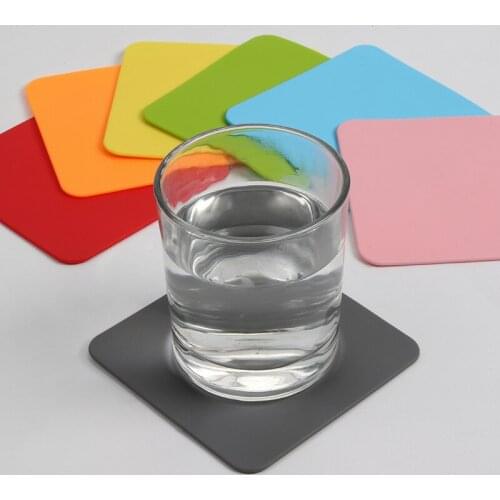 Thicken Food Grade Silicone Water Coaster Insulated Placemat Non-slip Dish High Temperature Resistant Table Mat Cup Pad 5PC/LOT