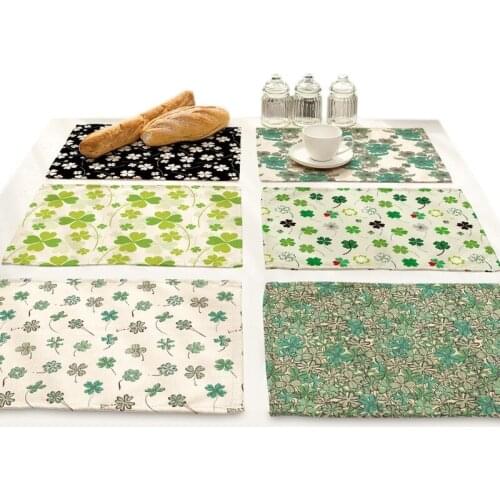 Green leaf placemats for table pink kitchen accessories dining table decor table mats kitchen table runner tablecloth tablecloth