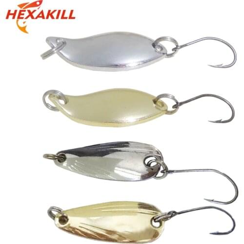 1pcs 2.5g/3.5g/5g fishing Spoons Trout Lures Metal Bait Artificial Bass Hard Sequin Paillette Metal Steel Hook Tackle Lures