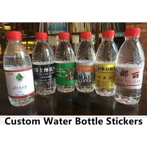 1000PCS/LOT Custom Water Bottle Stickers Self-adhesive Lable Printing LOGO Party Bottle Stickers