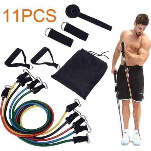 11pcs/set Pull Rope Fitness Exercises Resistance Bands Latex Tubes Pedal Excerciser Body Training Workout Yoga Elastic Pull Rope