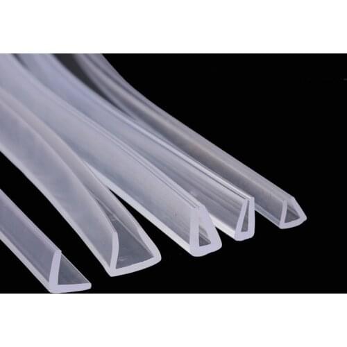 2 Meters U Channel glass rubber seal strip shower door gasket sealing glass edge trim glazing weatherstrip door edge guard