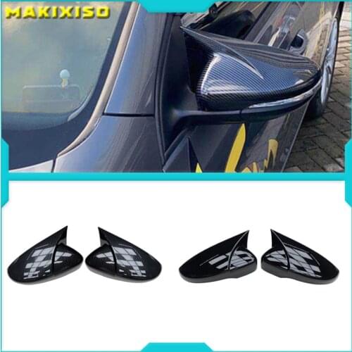 2PCS Side Car Mirror Covers Caps for VW Golf 6 GTI 6 Golf 6 R MK6 R20 Touran Pair Wing RearView Mirror Case Cover Trim Cap Black