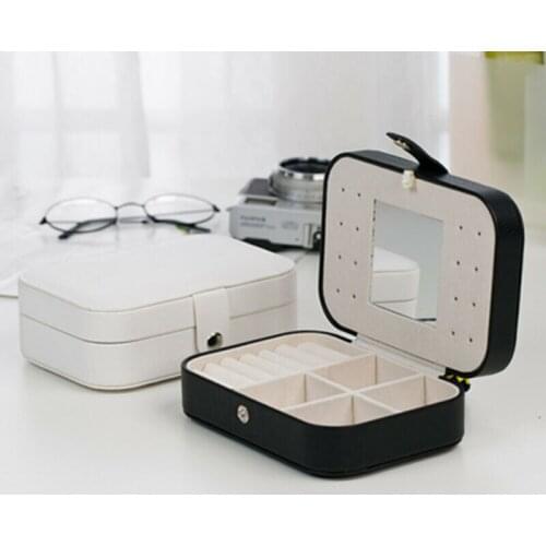 2020 Bedroom Rings Earrings Box Pocket Portable Jewelry Storage Case Travel PU Leather Display Necklace Hair Accessories Holder