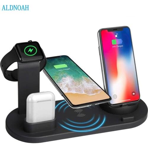 3 in 1 Qi Wireless Charging Induction Charger Stand for iPhone 12 11 X MAX for Airpods for Apple Watch Docking Dock Station 4in1