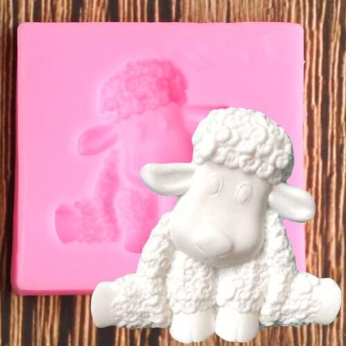 3D Sheep Silicone Mold DIY Baby Birthday Party Cake Decorating Tools Cupcake Baking Fondant Chocolate Candy Moulds
