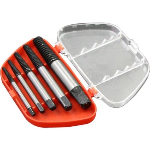 5Pcs Screw Extractor Center Drill Bits Guide Set Broken Damaged Bolt Remover Removal Spee