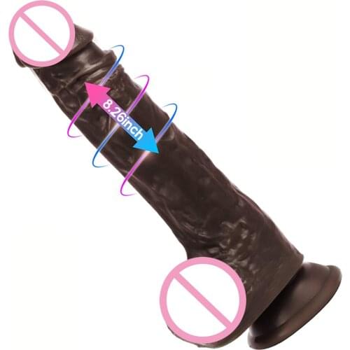 8.3 Inches Realistic Dildo Sex Toy G-spot Stimulation Clitoris and Anal Dildo Vibrator with Powerful Sucker Adult Toys for Woman