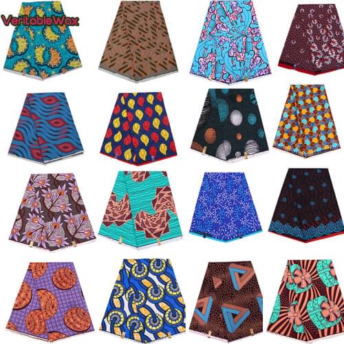 African Wax Prints Fabric New veritablewax 2020 Ankara Bazin High Quality 6 Yards African Fabric For Party Dress