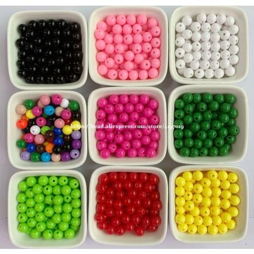 Free Shipping Opaque Mixed Acrylic Plastic Smooth Round Ball Spacer Beads 6 8 10 MM Pick Size For Jewelry Making AC7