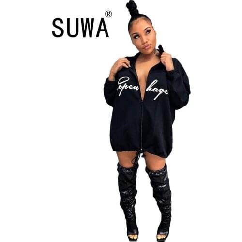 Black White Letter Print Cool Girl Streetwear BF Style Women Coats And Jackets Spring Autumn Long Sleeve Top Outwear Wholesale