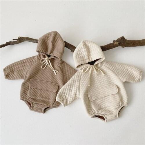 Baby Winter Romper Newborn Girl Boy Clothes Toddler Pocket Jumpsuit Overalls Thick Warm Baby Girl Rompers Hooded Infant Clothing