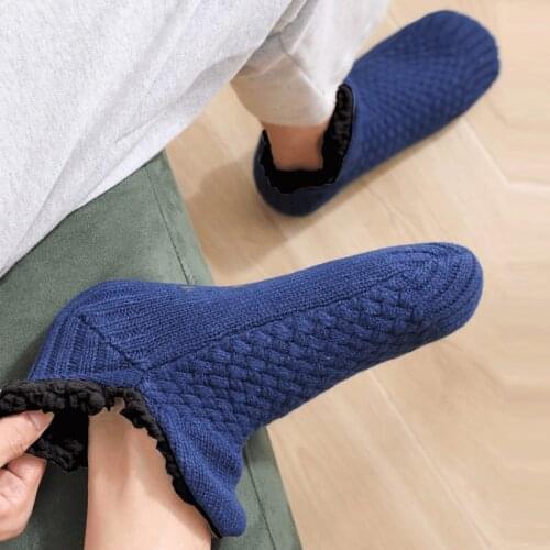 House slippers Male Big size Winter Slippers for Men Suede plush floor Shoes Lazy shoes soft warm Socks slippers Crochet Thicken