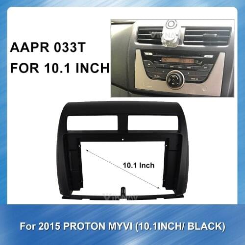 Double Din 10.1INCH Car Radio Fascia gps navigation fascia panel for PROTON MYVI 2015 (BLACK) Car Audio Frame car dvd frame