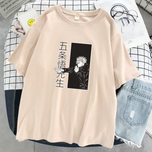 Jujutsu Kaisen Satoru Gojo Anime Print T-Shirt Womens Harajuku Street Tops Summer Loose T-Shirt Soft Breathable Tee Shirts Women