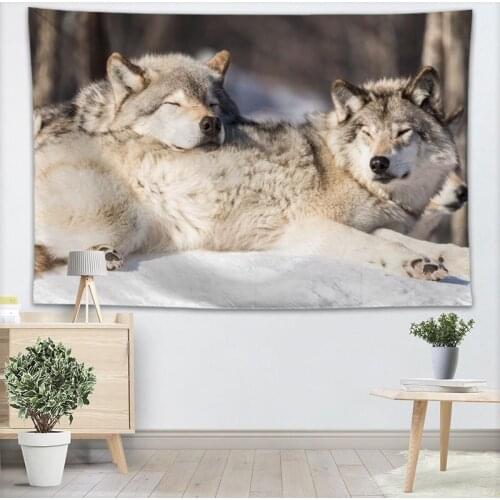 Custom wolf Tapestry Sheets Home Decorative Tapestries Beach Towel Blanket Cloth Wall Tapestry