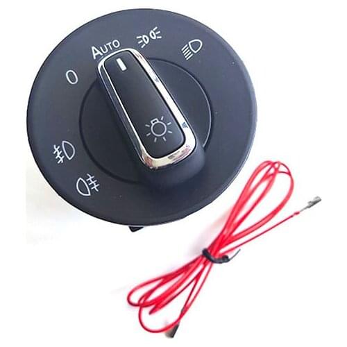 Chrome CAR STYLING Green Backlight Brushed Auto Headlight Fog Light Switch BUTTONS For New Octavia RS 3TD 941 431