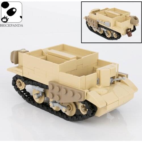 Building Blocks Tank WW2 Military Car British Bren Figures Soldier Army Parts Weapon Accessories Bricks Toys for Children