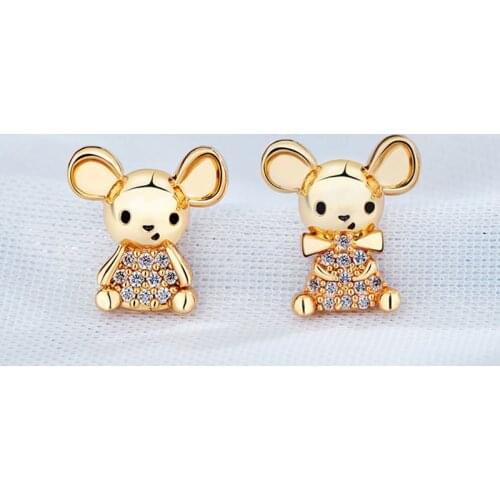 Korean Fashion Rat Elf Asymmetrical Earrings Net Red Niche Ins Temperament Earrings Couple Earrings