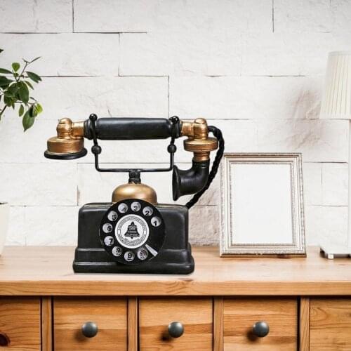 Creative Retro Telephone Model Antique Ornament Craft Bar Home Decoration Gift Entertainment and Ornamental Integration