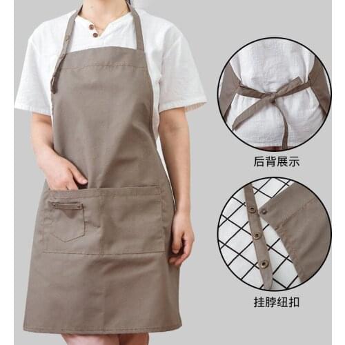 Kitchen Cooking Baking Bib Apron for Women Cross Back Adjustable Apron with Pockets Durable Waiter Cafe Hairdresser Accessory