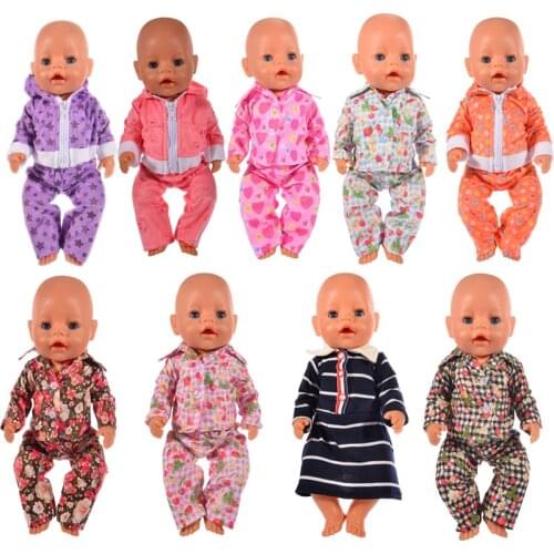Doll Cute Pajamas Fit 18 Inch American&43 Cm Baby Doll Clothes Accessories, Generation, Birthday Girl Toy Gift
